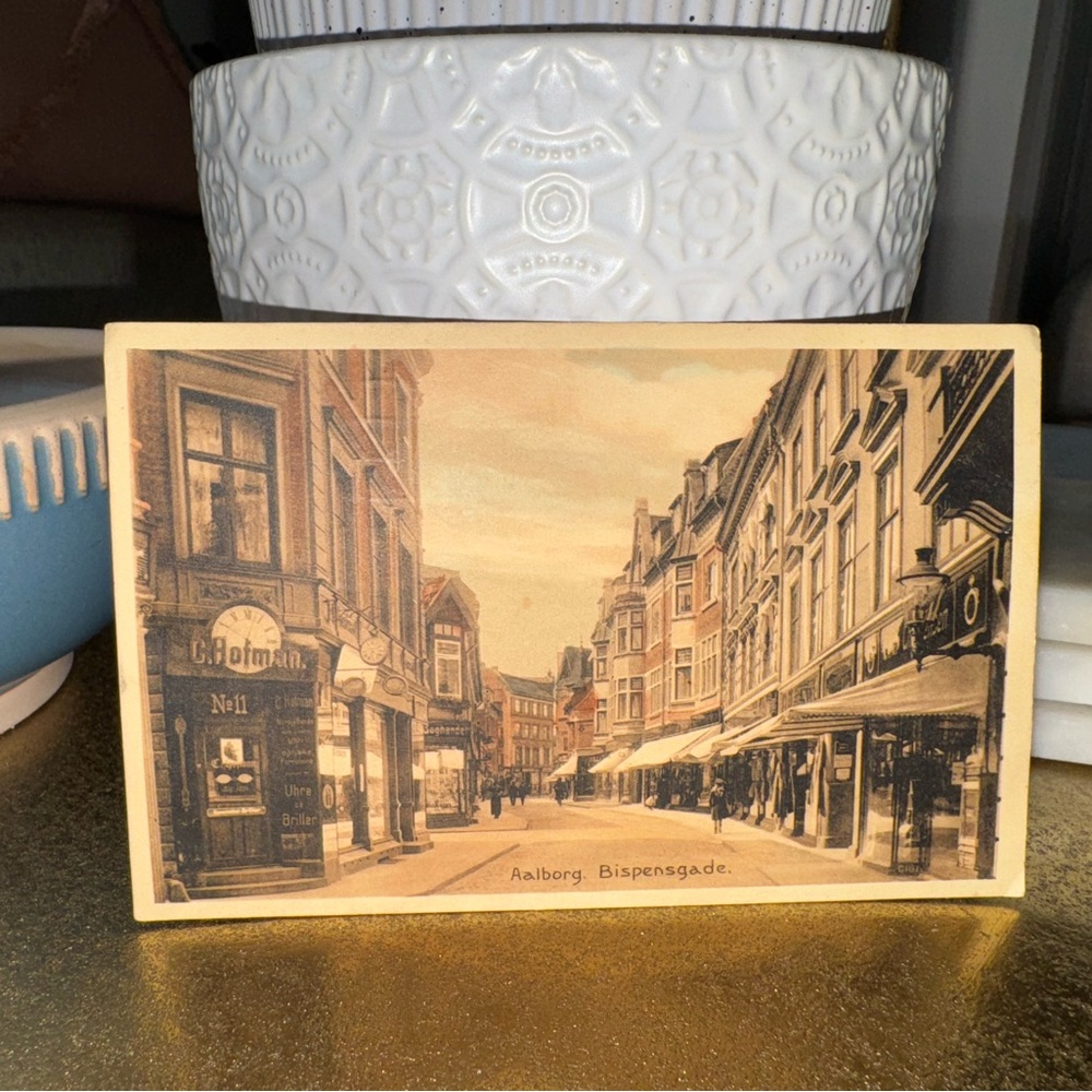 Vintage Postcard Aalborg Denmark Bispensgade Birthday 1916 Stenders Forlag 35242